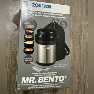Zojirushi Stainless Steel Mr. Bento Lunch Jar - Black and Silver
